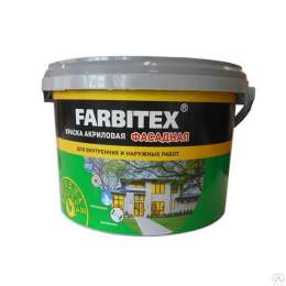 Краска В/Д "FARBITEX" акрил. фасадная 3кг