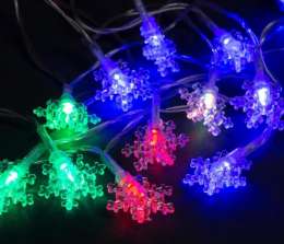 Гирлянда Luazon 5м 20LED Снежинки малые, мультицвет, от USB