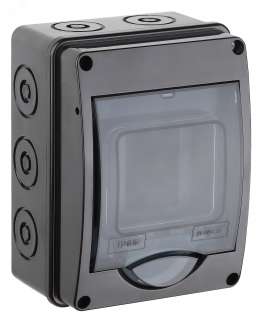 Бокс ЩРН- 3 IP40 160х120х91 черный с прозр.вертик.дверцей Тусо ПОД "0"