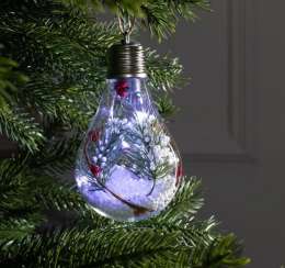 Шар елочный на батарейках 5Led Ветка ели